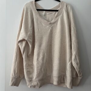 Aerie Cream V-Neck Sweater
